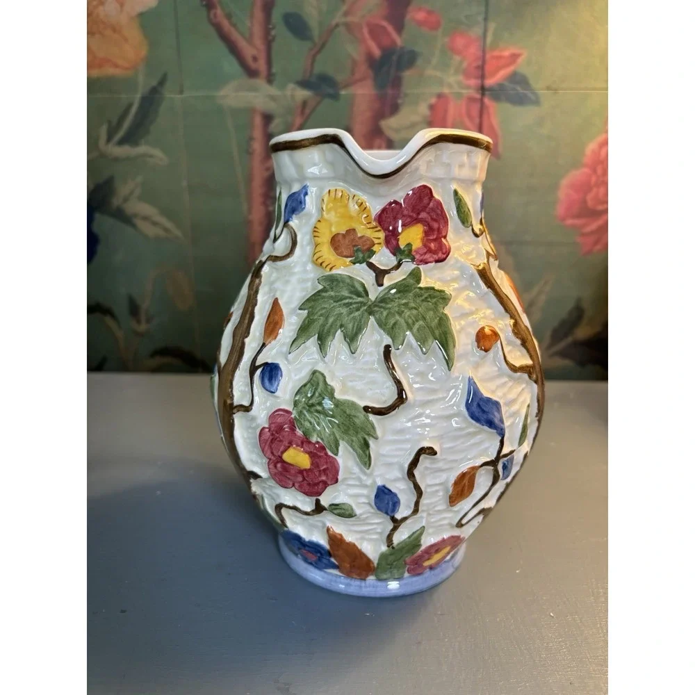Vintage H.J. Wood Ltd England Indian Tree Pitcher Cottagecore Grandmillennial 8
